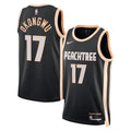 Mens Atlanta Hawks #17 Onyeka Okongwu Black 2025-26 City Edition Swingman Jersey