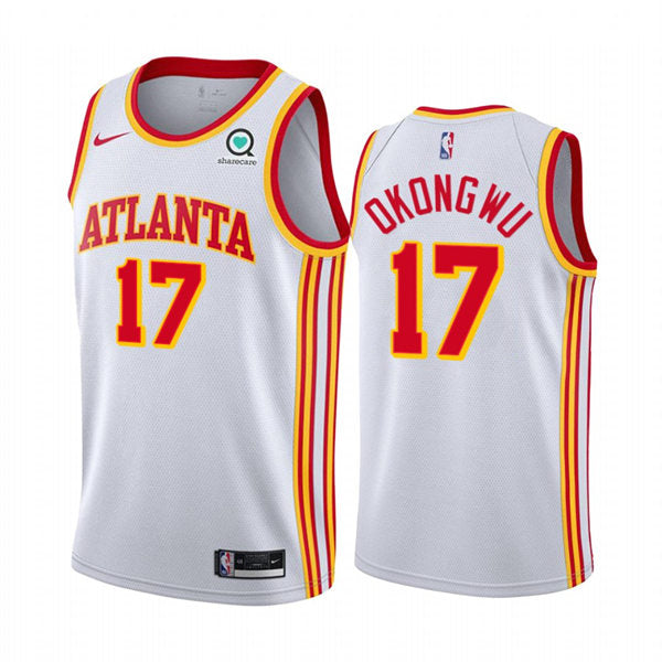 Mens Atlanta Hawks #17 Onyeka Okongwu Nike 2021-22 White Association Edition Swingman Jersey