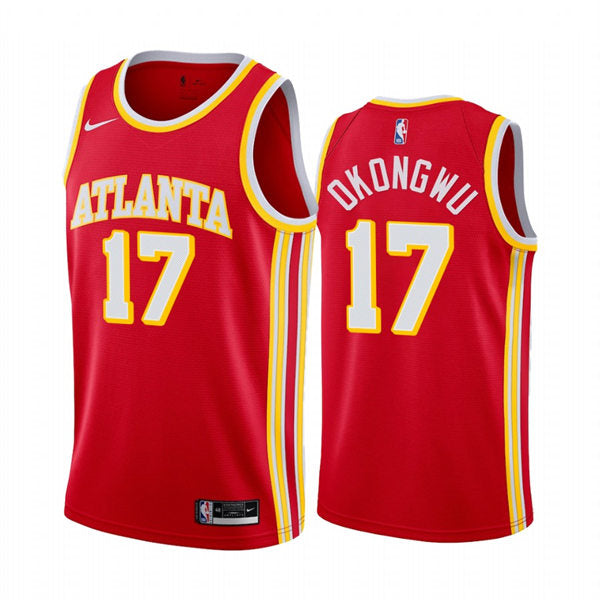 Mens Atlanta Hawks #17 Onyeka Okongwu Nike Red 2021-22 Icon Edition Swingman Jersey