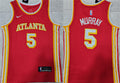 Mens Atlanta Hawks #5 Dejounte Murray Red Icon Edition Swingman Jersey