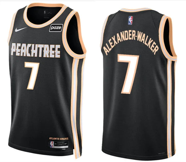 Mens Atlanta Hawks #7 Nickeil Alexander-Walker Black 2025-26 City Edition Swingman Jersey
