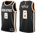 Mens Atlanta Hawks #8 Buddy Hield  Black 2025-26 City Edition Swingman Jersey