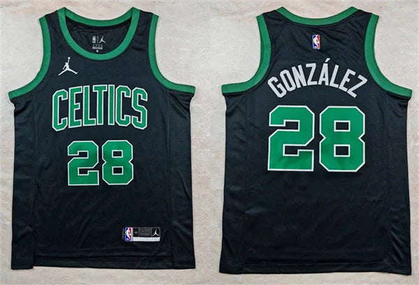 Mens Boston Celtics #28 Hugo Gonzalez Black Statement Edition Swingman Jersey