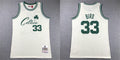 Mens Boston Celtics #33 Larry Bird Mitchell & Ness Chainstitch Swingman Jersey – Cream