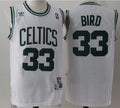 Mens Boston Celtics #33 Larry Bird White Hardwood Classics Throwback Jersey
