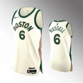 Mens Boston Celtics #6 Bill Russell 2023-24 Cream City Edition Player Jersey