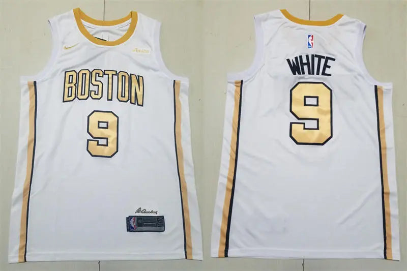 Mens Boston Celtics #9 Derrick White 2025-26 White City Edition Swingman Jersey