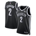 Mens Brooklyn Nets #2 Cameron Johnson Nike Black Icon Edition Player Jersey
