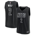 Mens Brooklyn Nets #2 Danny Wolf Black Statement Edition Swingman Jersey
