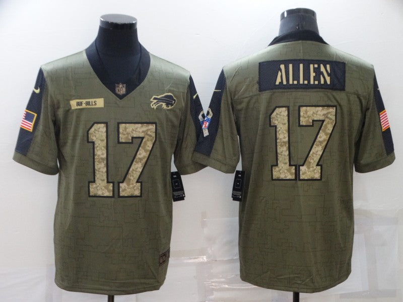 Men’s Buffalo Bills Josh Allen #17 Brown Jersey