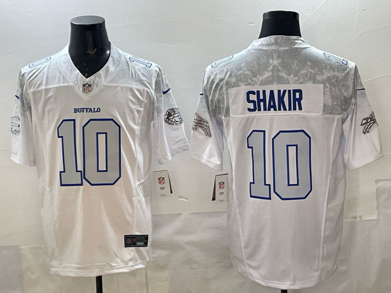 Men’s Buffalo Bills Khalil Shakir #10 White 2025 Rivalries Collection Limited Jersey