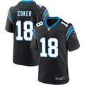 Mens Carolina Panthers #18 Jalen Coker Nike Black Vapor F.U.S.E. Limited Jersey