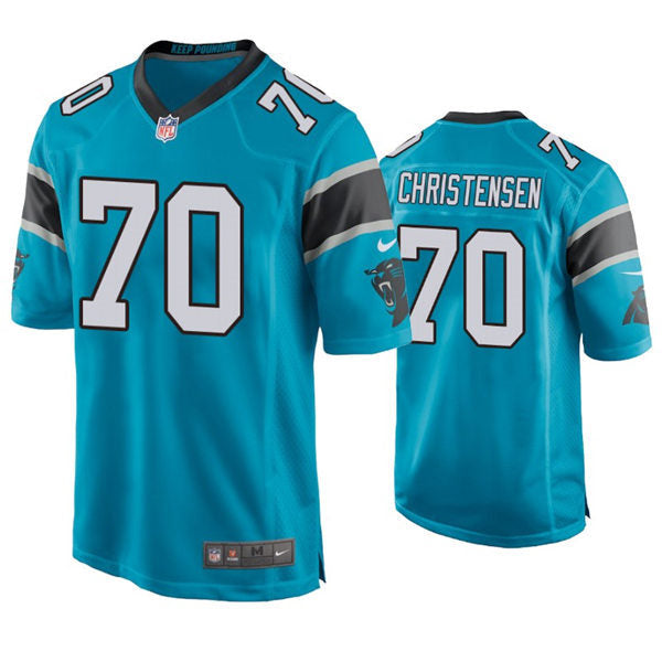 Mens Carolina Panthers #70 Brady Christensen Nike Blue Vapor Untouchable Limited Jersey