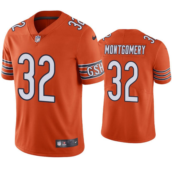 Mens Chicago Bears #32 David Montgomery Nike Orange Alternate Untouchable Limited Jersey