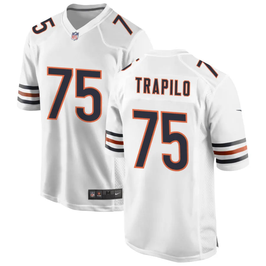 Mens Chicago Bears #75 Ozzy Trapilo Nike White Vapor F.U.S.E. Limited Jersey