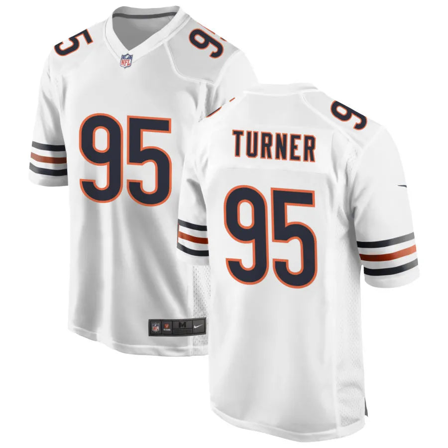 Mens Chicago Bears #95 Shemar Turner Nike White Vapor F.U.S.E. Limited Jersey