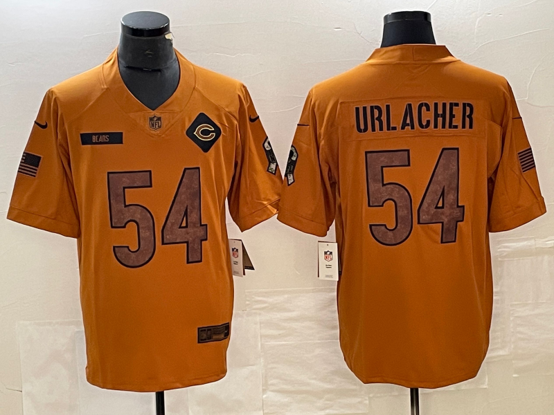Men’s Chicago Bears Brian Urlacher #54 Brown 2023 Salute To Service Retired Limited Jersey