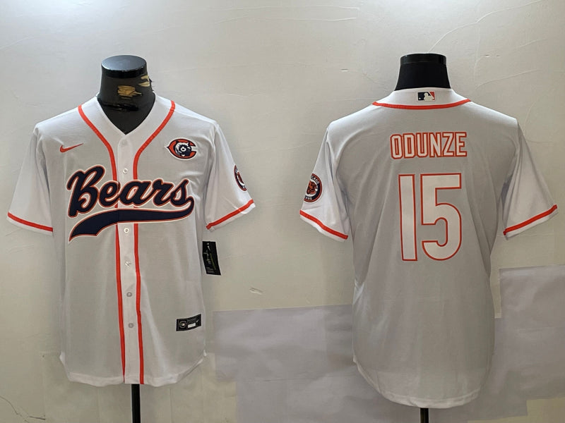 Men’s Chicago Bears Rome Odunze #15 White Jersey
