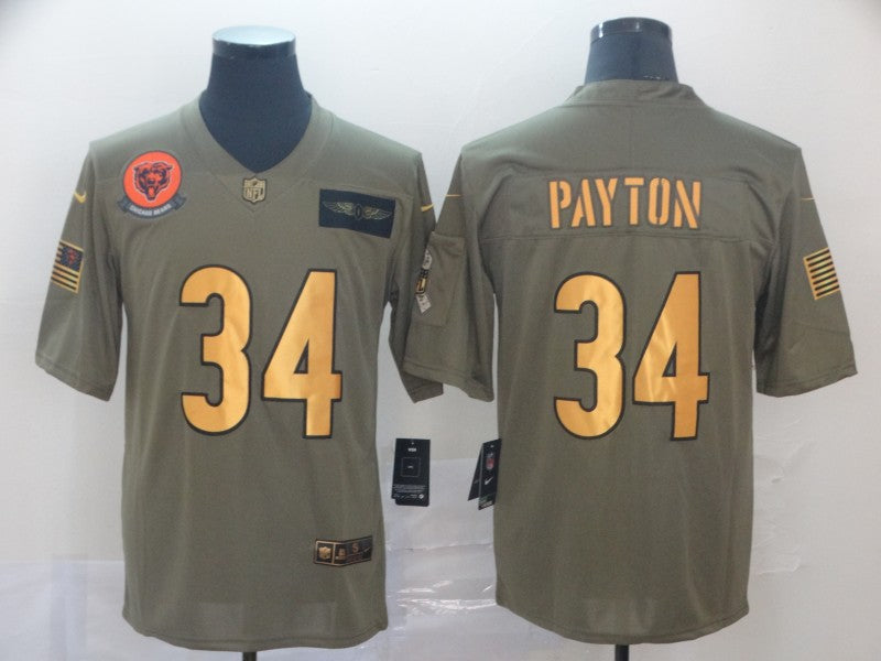 Men’s Chicago Bears Walter Payton #34 Brown Jersey