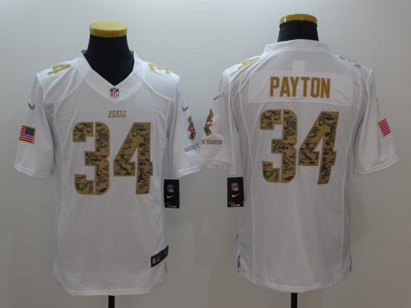 Men’s Chicago Bears Walter Payton #34 White Jersey