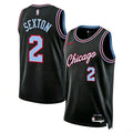 Mens Chicago Bulls #2 Collin Sexton 2025-26 Black City Edition Swingman Jersey