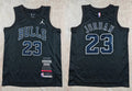 Men’s Chicago Bulls #23 Michael Jordan Black 6 Times Chamipons MVP Honor Hot Press Jersey