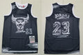Mens Chicago Bulls #23 Michael Jordan Black sketch designed 1997-98 Throwback Jersey