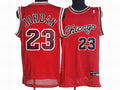 Men’s Chicago Bulls #23 Michael Jordan Red Cursive Swingman Jersey