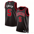 Mens Chicago Bulls #5 Dailyn Swain Black Statement Edition Swingman Jersey