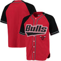 Men’s Chicago Bulls Blank Starter Red Black Baseball Jersey