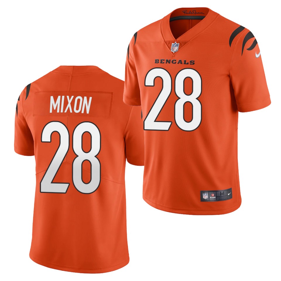 Men’s Cincinnati Bengals #28 Joe Mixon 2021 Nike Orange Alternate Vapor Limited Jersey
