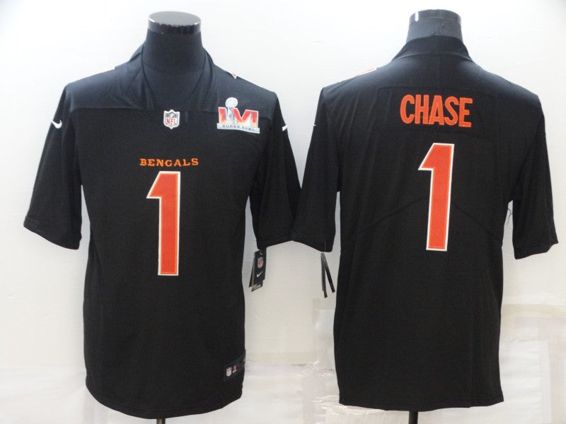Men’s Cincinnati Bengals Ja’Marr Chase #1 Black Jersey