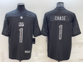 Men’s Cincinnati Bengals Ja’Marr Chase #1 Black RFLCTV Limited Jersey