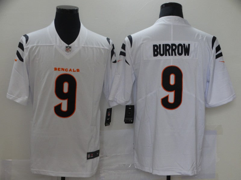 Men’s Cincinnati Bengals Joe Burrow #9 White Jersey