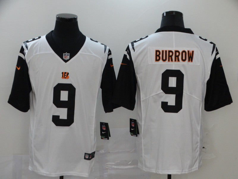 Men’s Cincinnati Bengals Joe Burrow #9 White Jersey