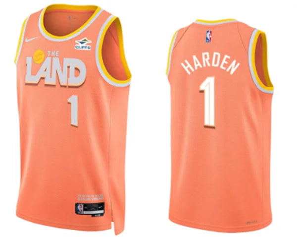Mens Cleveland Cavaliers #1 James Harden Nike Orange 2025-26 City Edition Swingman Jersey