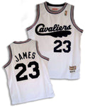 Men’s Cleveland Cavaliers #23 LeBron James White Broadsword Throwback Jersey