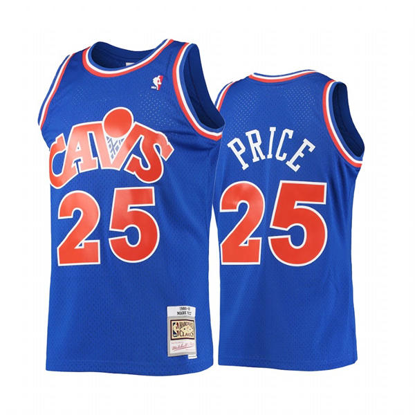 Mens Cleveland Cavaliers #25 Mark Price Blue 1988-89 Hardwood Classics Jersey