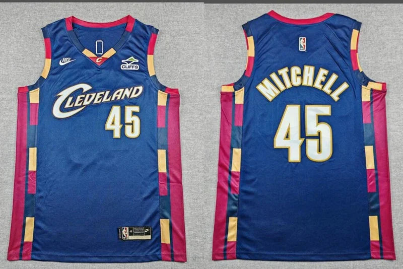 Mens Cleveland Cavaliers #45 Donovan Mitchell Nike Navy Classic Edition Swingman Jersey
