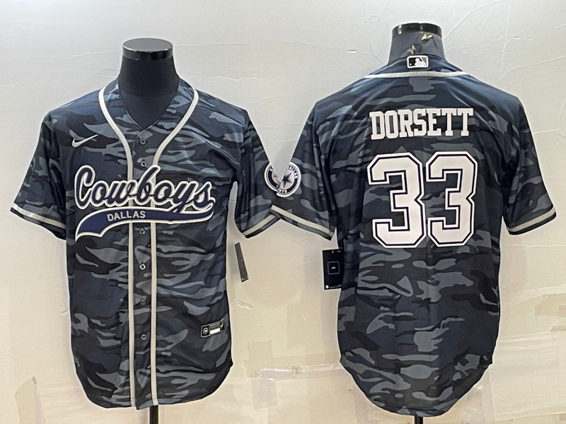 Men’s Dallas Cowboys Tony Dorsett #33 Grey Camouflage Jersey Joint Edition