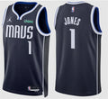 Mens Dallas Mavericks #1 Tyus Jones Navy Statement Edition Swingman Jersey