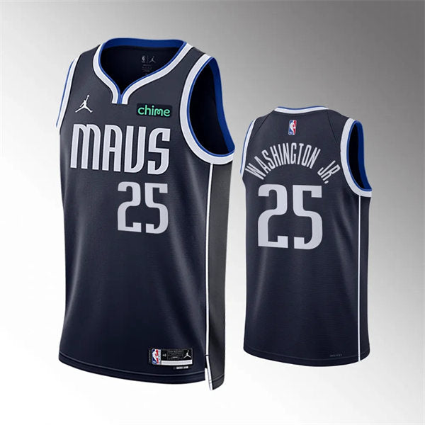 Mens Dallas Mavericks #25 P.J. Washington Navy Statement Edition Swingman Jersey