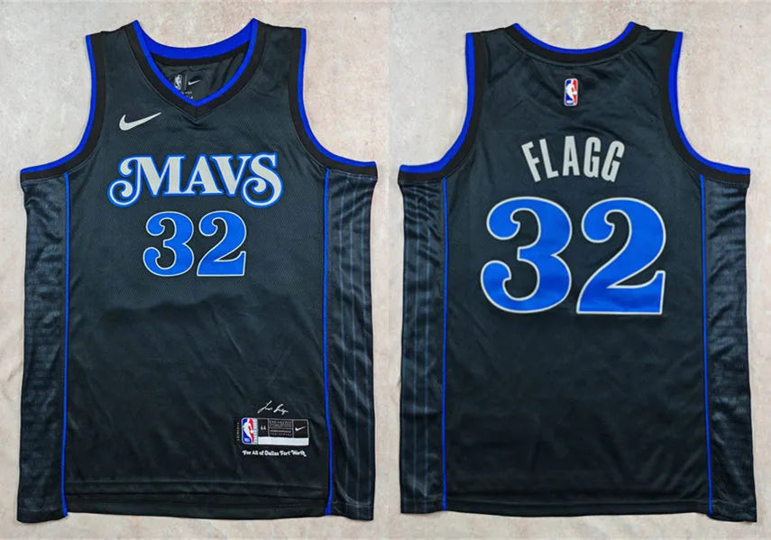 Mens Dallas Mavericks #32 Cooper Flagg Black 2023-24 City Edition Swingman Jersey