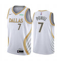 Mens Dallas Mavericks #7 Dwight Powell 2020-21 White City Edition Jersey