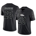 Mens Denver Broncos #23 Jahdae Barron Black Rflctv Limited Jersey