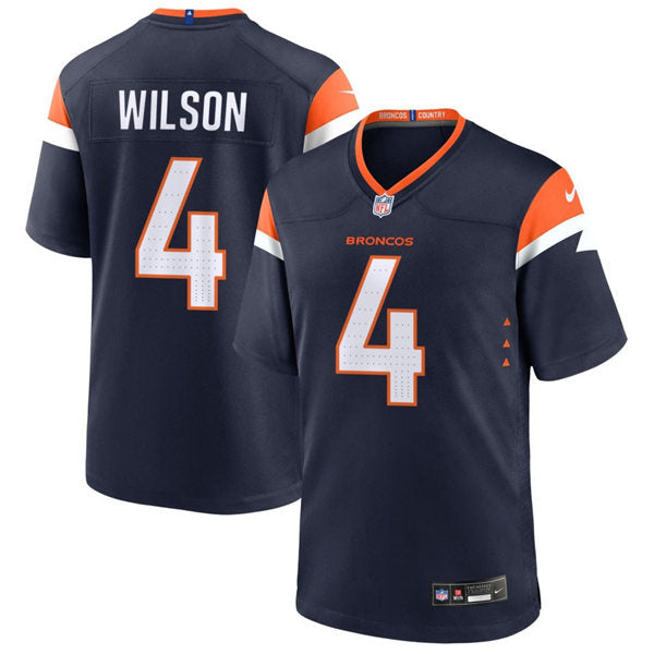 Mens Denver Broncos #4 Zach Wilson Nike Navy Alternate Vapor F.U.S.E. Limited Jersey