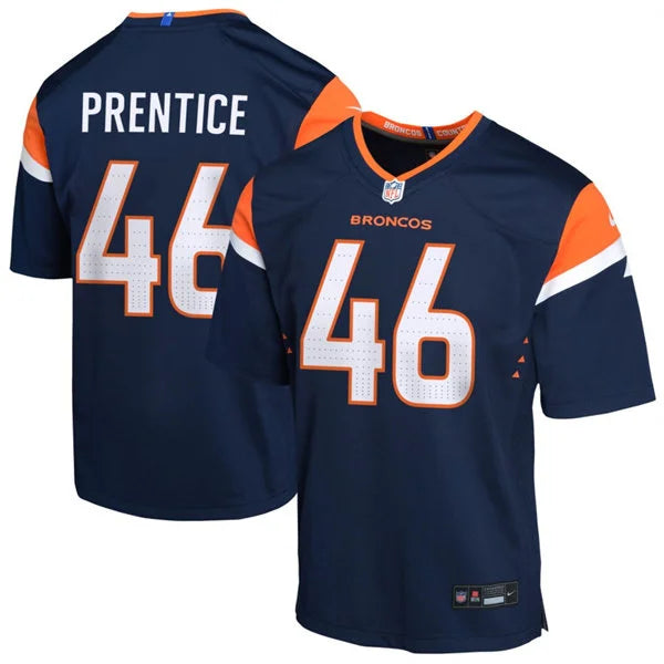 Mens Denver Broncos #46 Adam Prentice Nike Navy Alternate Vapor F.U.S.E. Limited Player Jersey