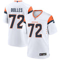 Mens Denver Broncos #72 Garett Bolles Nike White Vapor F.U.S.E. Limited Player Jersey