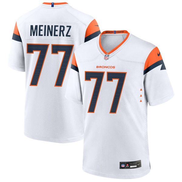 Mens Denver Broncos #77 Quinn Meinerz Nike White Vapor F.U.S.E. Limited Jersey