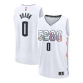 Mens Denver Nuggets #0 Christian Braun White 2024-25 City Edition Jersey